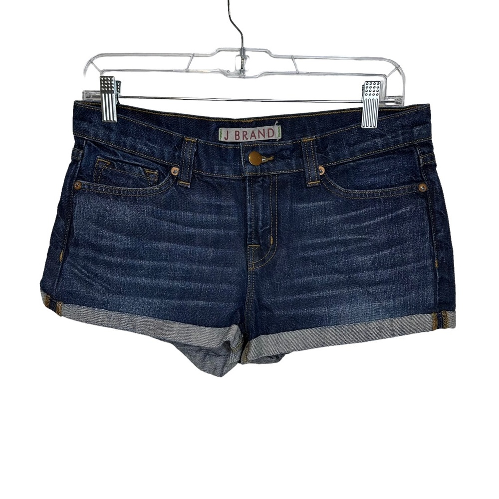 J Brand Jean Shorts Womens Cuffed Short Denim Stretch Mid Rise Dark Wash 26